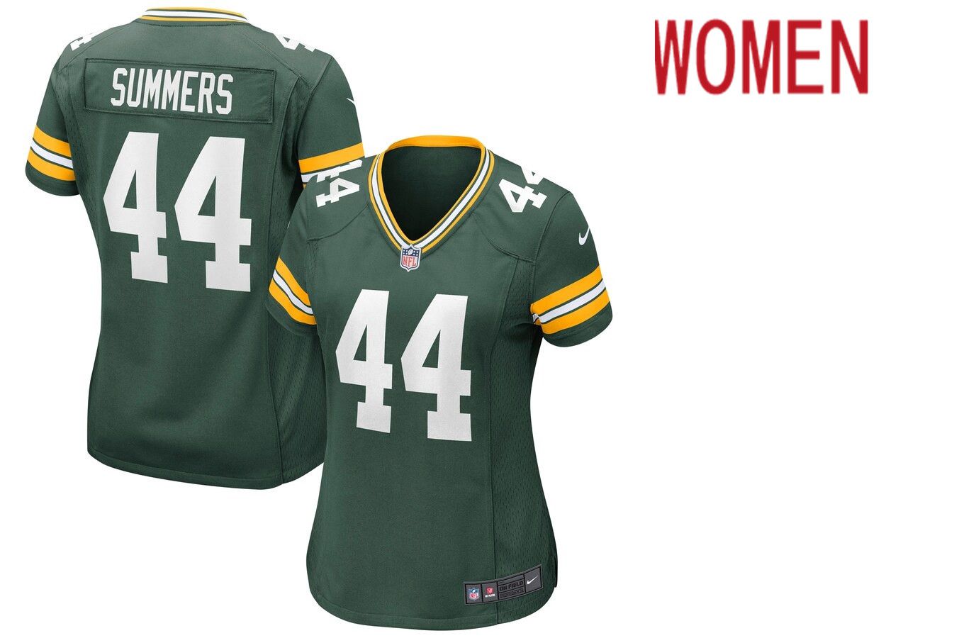 Women Green Bay Packers #44 Ty Summers Nike Green Game NFL Jersey